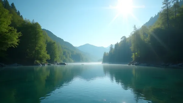 Serene Lake Surrounded by Green Forest