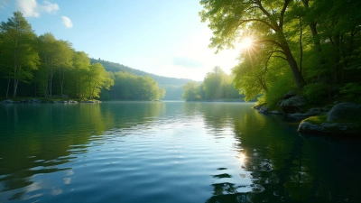 Serene Lake Surrounded by Green Trees