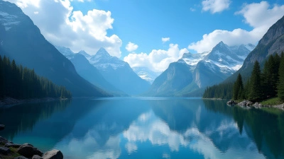 Serene Mountain Lake Reflecting Snow-Capped Peaks