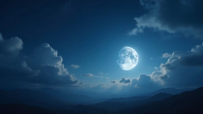 Serene Night Sky With Bright Quarter Moon