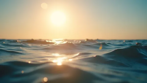 Serene Ocean Golden Hour Glow