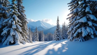 Serene Pine Forest Covered In Snow