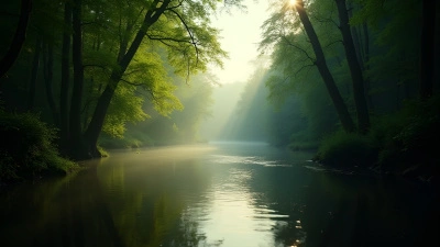 Serene River Flowing Through Green Forest