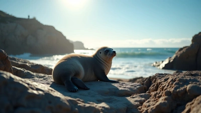 Serene Seal Resting on Rugged Coastal Rocks