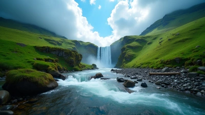 Serene Waterfall And Clear River Landscape