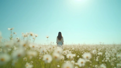 Serene Woman in White Flower Field