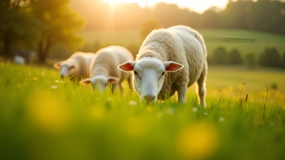 Sheep Grazing Lush Green Grass Outdoors