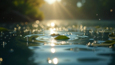 Shimmering Water Droplets On Calm Surface