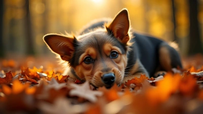 Short-Haired Brown Black Dog Resting Outdoors