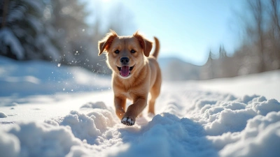 Short-Haired Brown Dog Walking In Snow