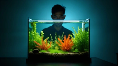 Silhouette Behind Glass Fish Tank With Aquatic Plants