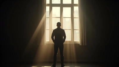 Silhouette Of Lone Person Gazing Through Window