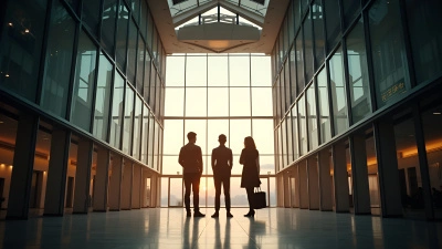 Silhouette of Three People in Modern Building