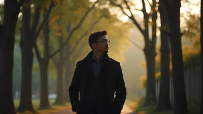 Sleek Black Coat Near Tall Leafy Trees