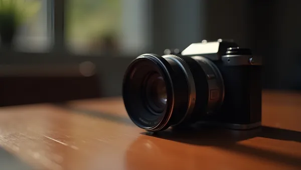 Sleek Black Silver Camera Lens Close-Up