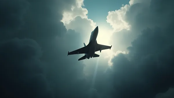 Sleek Jet Soaring Through Dramatic Storm Clouds