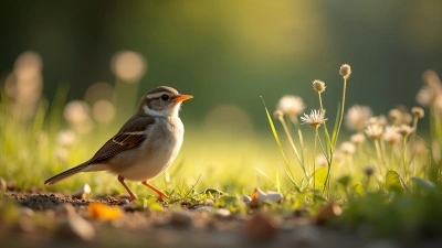 Small Bird on Grassy Ground in Natural Light