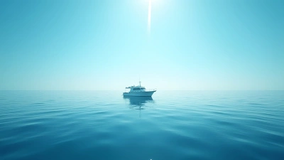 Small Boat Floating on Calm Blue Sea
