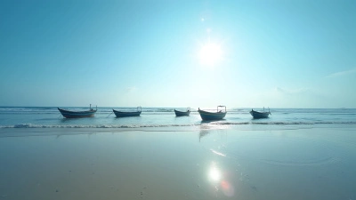 Small Boats Near Sandy Seashore Calm Waters