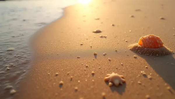 Smooth Brown Sand Grains On Beach