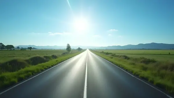 Smooth Gray Paved Road Under Clear Blue Sky