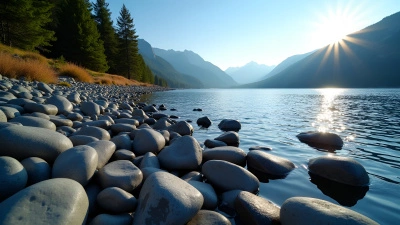 Smooth Rolling Stones on Rocky Mountain Shoreline