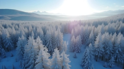 Snow-Blanketed Trees In Dense Winter Forest