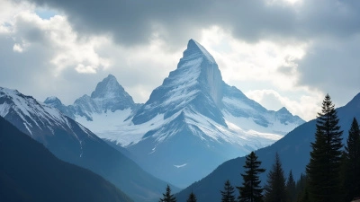Snow-Capped Mountain Peak Under Dramatic Sky