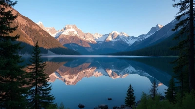 Snow-Capped Mountains Reflected in Calm Lake