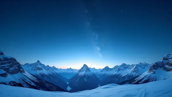 Snow-Covered Alps Beneath Starry Night Sky