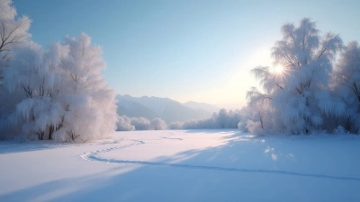 Snow-Covered Field with Frosted Trees