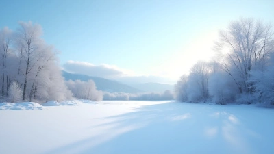 Snow-Covered Field with Frosted Trees in Winter