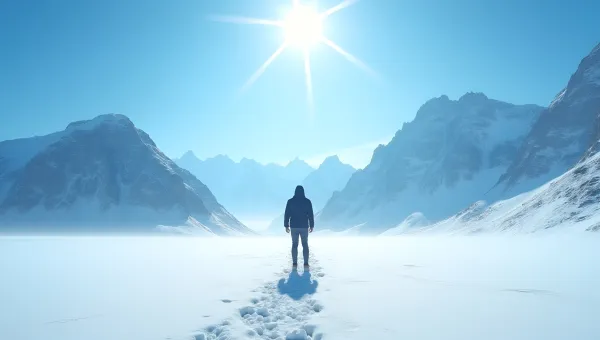 Snow-Covered Field With Rugged Mountains
