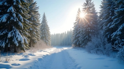 Snow-Covered Green Trees in Winter Forest