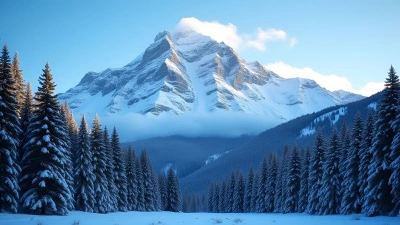 Snow-Covered Mountain Behind Evergreen Forest