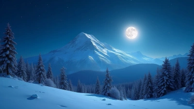 Snow-Covered Mountain Beneath Starry Night Sky