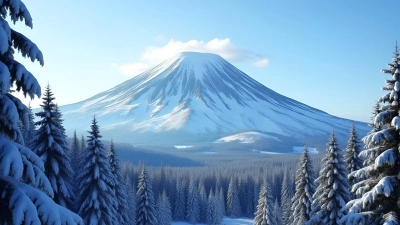 Snow-Covered Mountain with Evergreen Forest