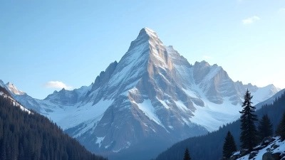 Snow-Covered Mountain Peak With Evergreen Trees