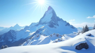 Snow-Covered Mountain Peak Under Clear Blue Sky