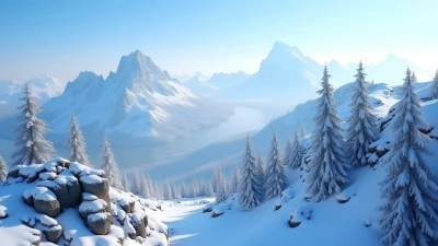 Snow-Covered Mountain Peaks With Frosted Evergreens