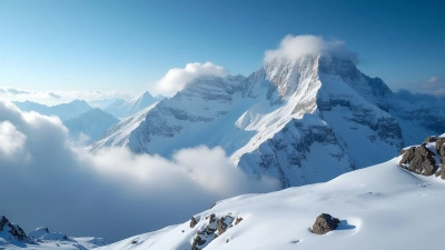 Snow-Covered Mountain Peaks Under Blue Sky