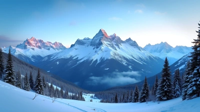Snow-Covered Mountain Peaks Under Clear Sky