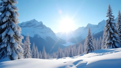 Snow-Covered Mountains With Frosted Evergreen Trees