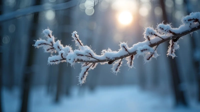 Snow-Covered Tree Branch In Winter Forest