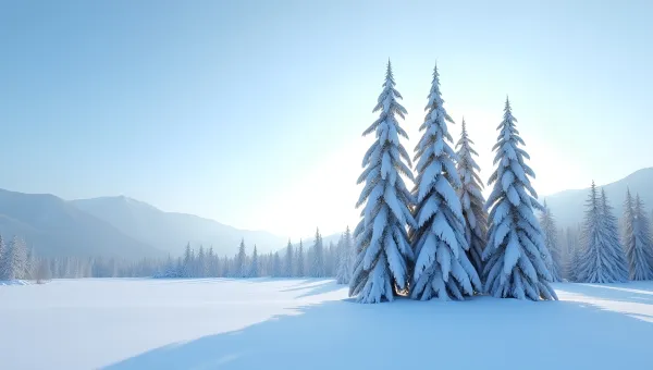 Snow-Covered Trees in Pristine Winter Landscape