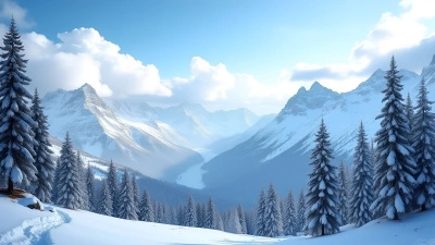 Snow-Covered White Mountains With Pine Trees