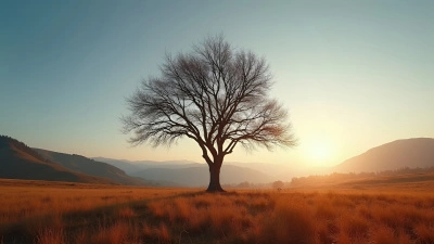 Solitary Brown Tree With Bare Branches In Autumn Landscape