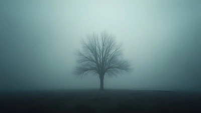 Solitary Leafless Tree in Thick Fog