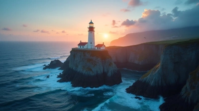 Solitary Lighthouse on Rugged Coastal Cliffs