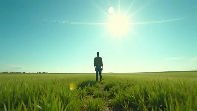 Solitary Man in Sunlit Green Field